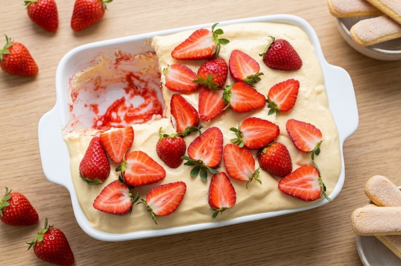 eredeti olasz epres tiramisu babapiskótával tojással